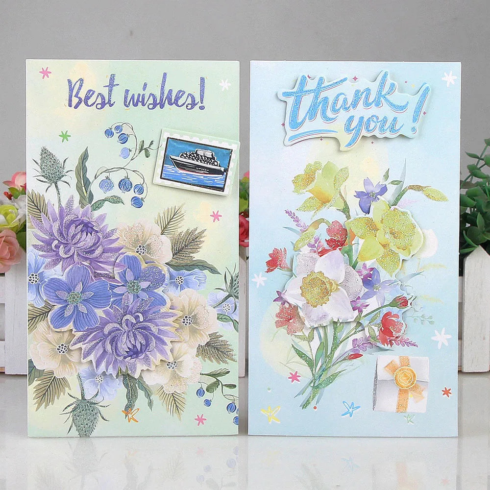 Flower 3D Greeting Card Universal Mother's Day Teacher's Qixi