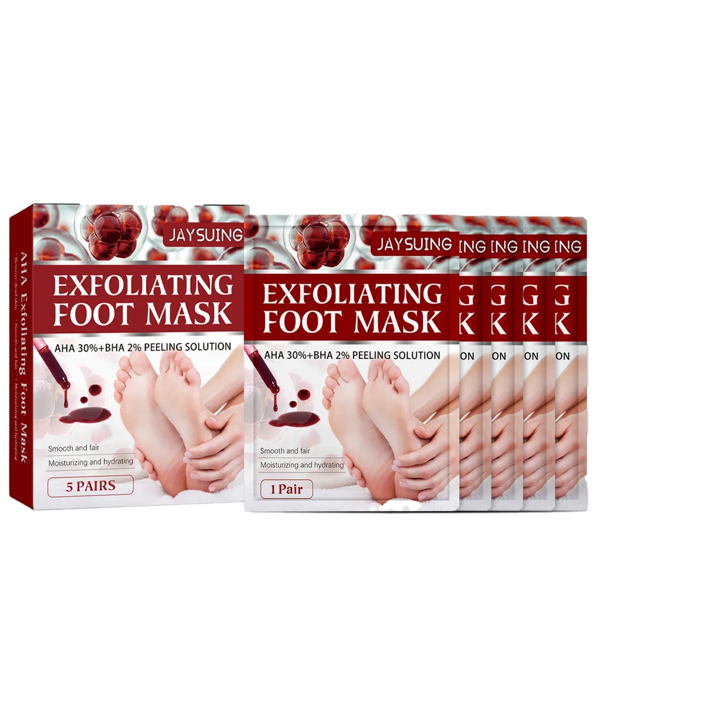 AHA Exfoliating Foot Peel Mask 5 Pairs – Smooth & Soft Heels