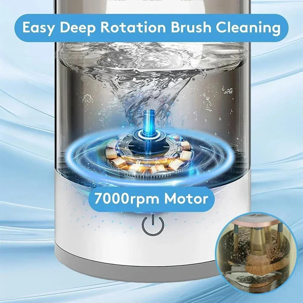 USB Powered Makeup Brush Washer & Dryer Odorless Battery-Free Plug-and-Play Makeup Cleaner Essential Beauty Accessory Peaceful Pleasures Health and Wellness