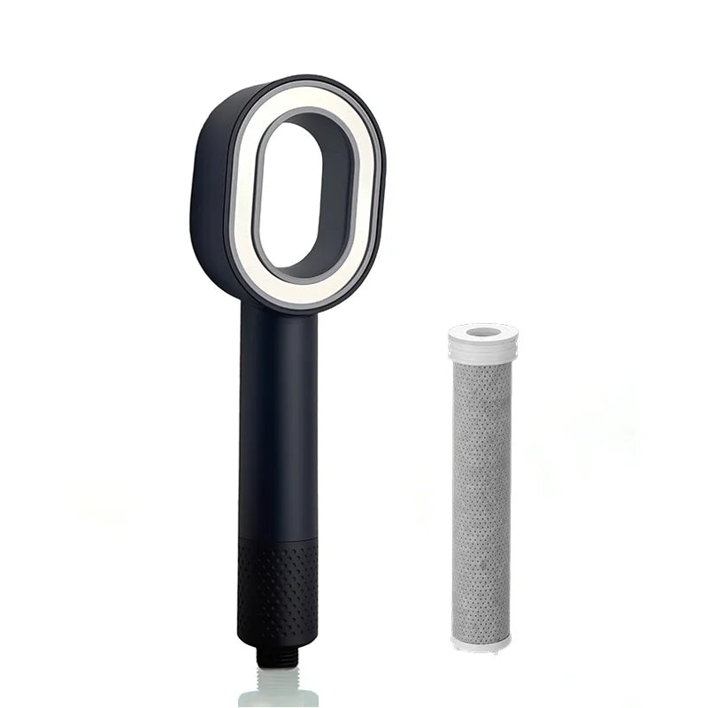 Filter Shower Head High Pressure Beauty Rain Faucet Showerhead Filtration Purification Bathroom Accessories Filtered Water Peaceful Pleasures Health and Wellness Black