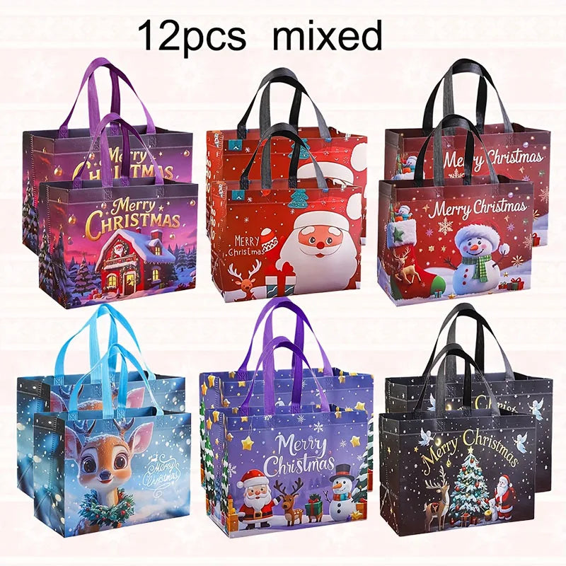 Large Reusable Christmas Gift Bags with Handles | Non-Woven