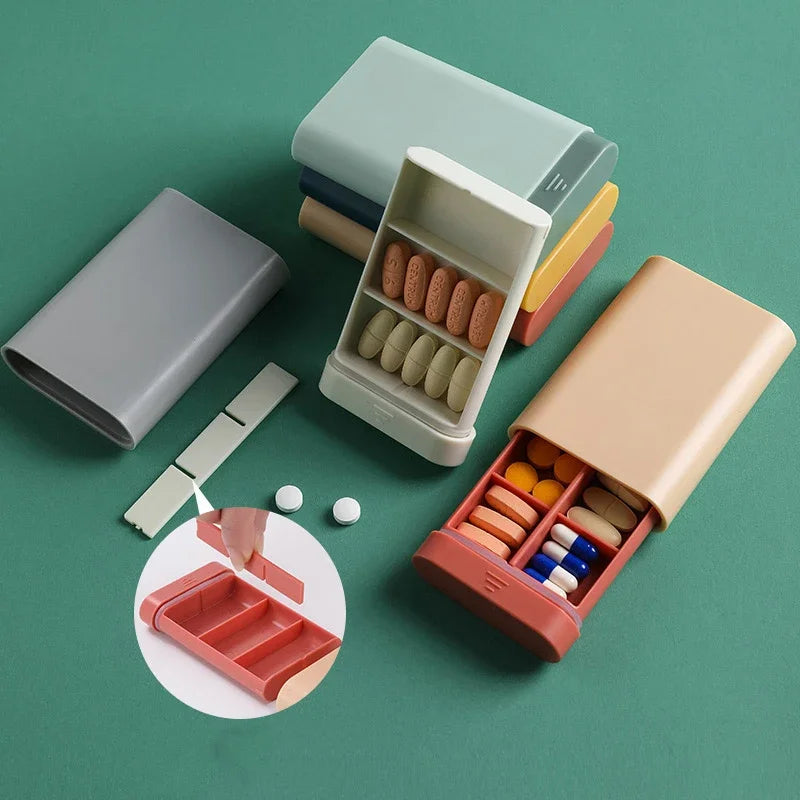 Mini Small Portable Travel Vitamin Box Pill Cases Container Organizer Storage Tablet 7 Days 6 Grids Medicine Fish Oils Peaceful Pleasures Health and Wellness