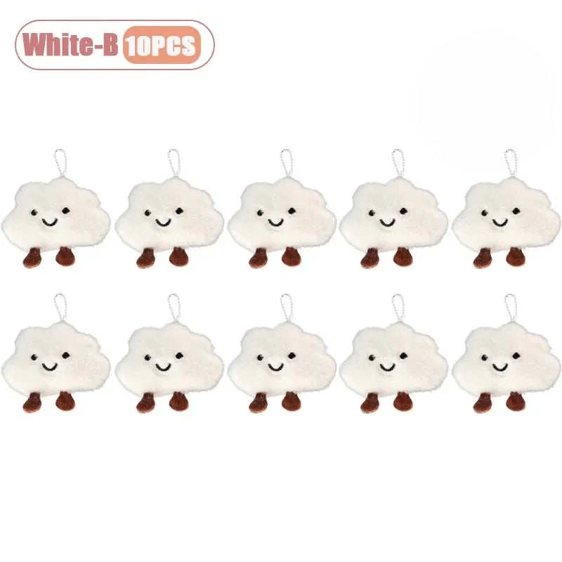 Cute Cloud Plush Brooch Keychain Bag Charm Pendant for Girls