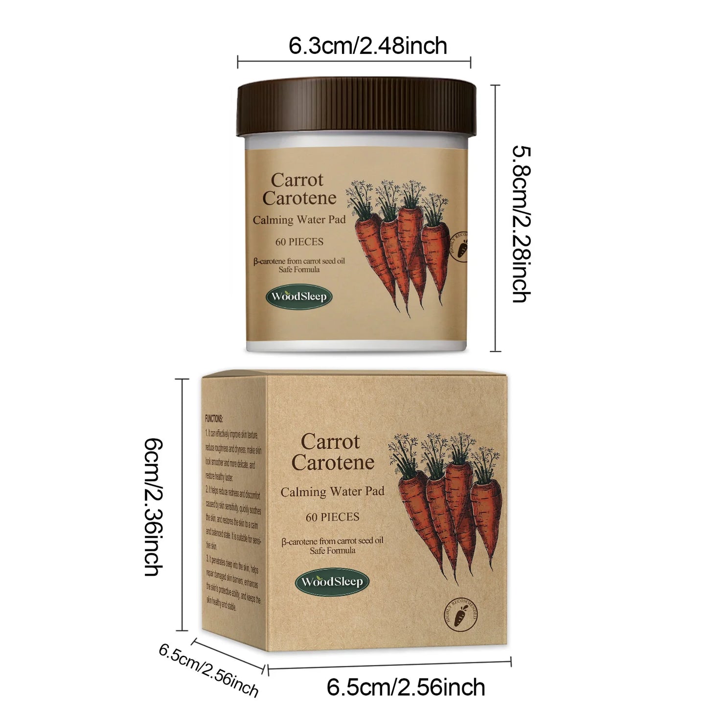 60-Pack Carrot Carotene Face Cleansing Pads | Pore Purifying