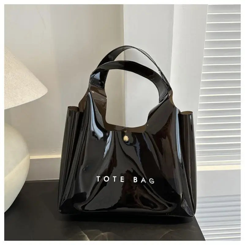 Women's Clear PVC Transparent Shoulder Tote Bag | Daily Commute