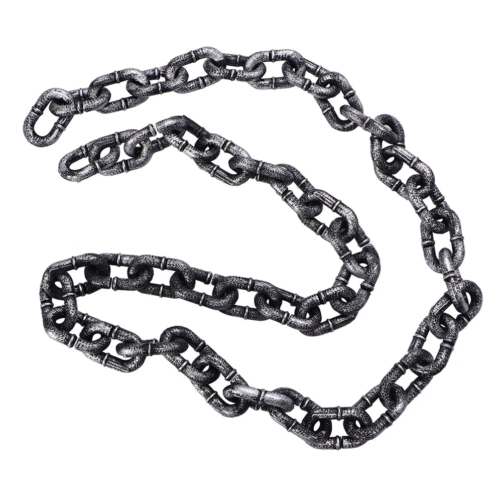 Halloween Chain Simulate Plastic Fake Chain Halloween Party Cosplay Costume Prop Haunted House Prisoner Horror Party Decor Prop Peaceful Pleasures Health and Wellness As Shown