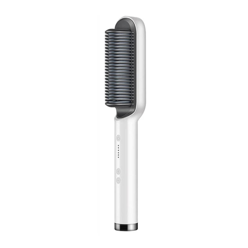 Intelligent constant temperature multi level temperature setting electrical ABS straight hairbrush Peaceful Pleasures Health and Wellness WHITE 100-240V AU plug