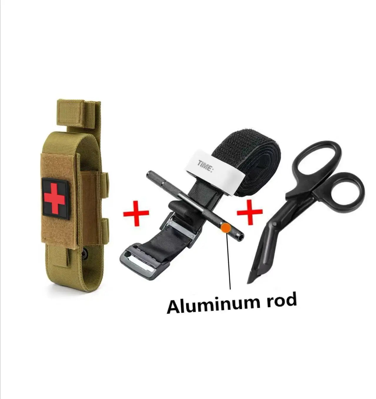 Second Generation Upgrade Repeated Use Strengthen Tactical First Aid New Metal Aluminum Rod Tourniquet Survival Hemostasis Peaceful Pleasures Health and Wellness Aluminum Khaki suit
