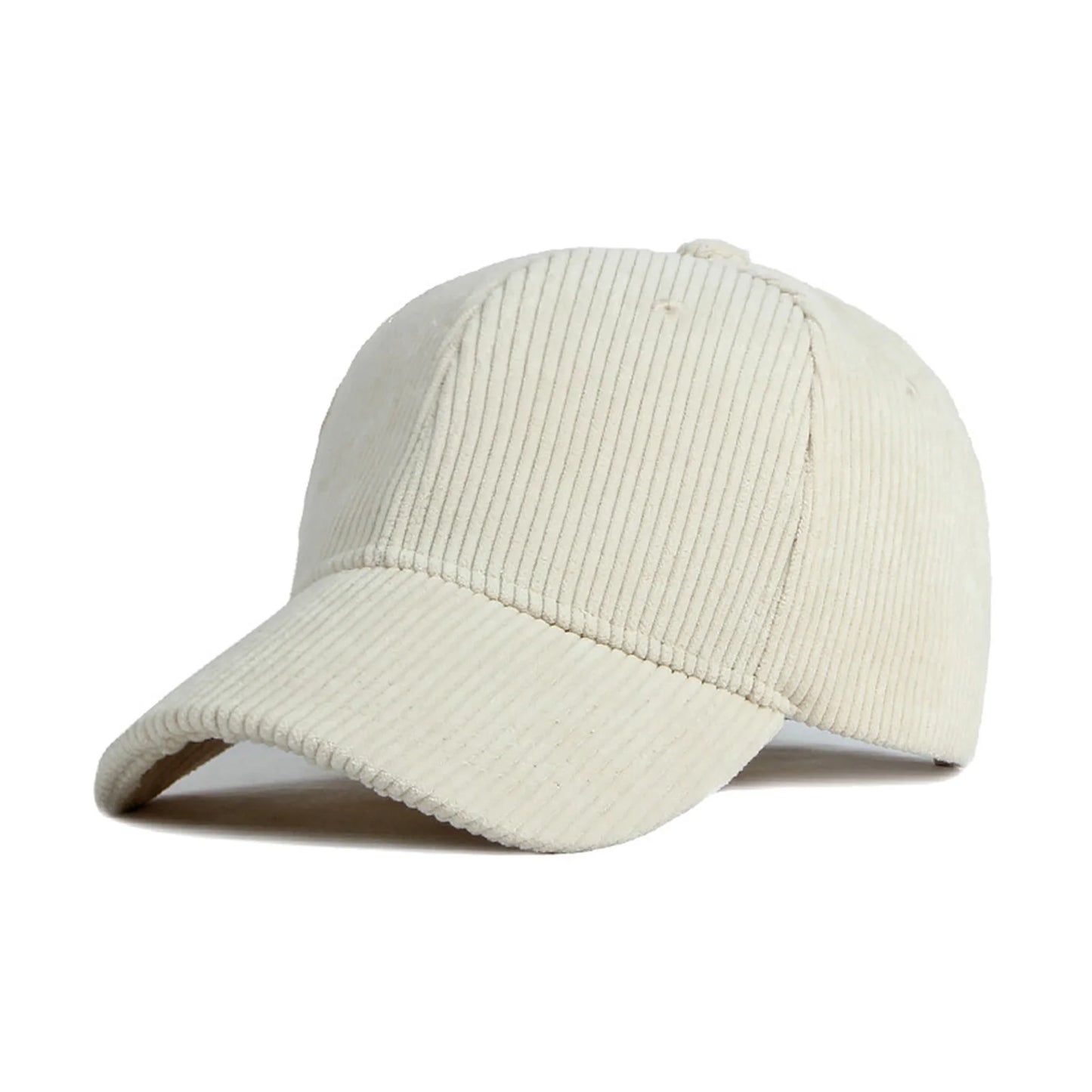 Fashion Corduroy Baseball Cap Soft Adjustable Solid Color Winter Baseball Caps for Mountaineering Traveling Peaceful Pleasures Health and Wellness Creamy white