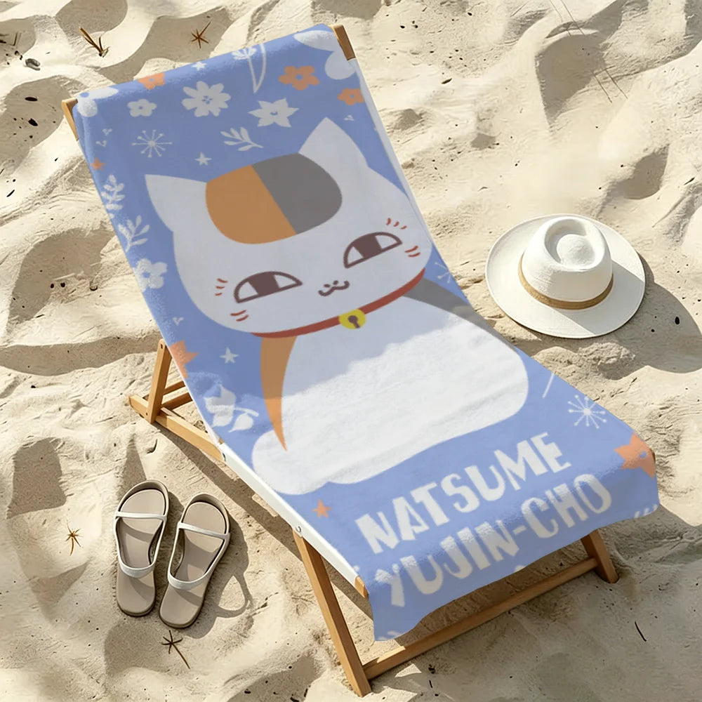 Anime Cat Nyanko Madara Quick-Dry Beach Towel | 11 Sizes Beach Towel Peaceful Pleasures Health and Wellness