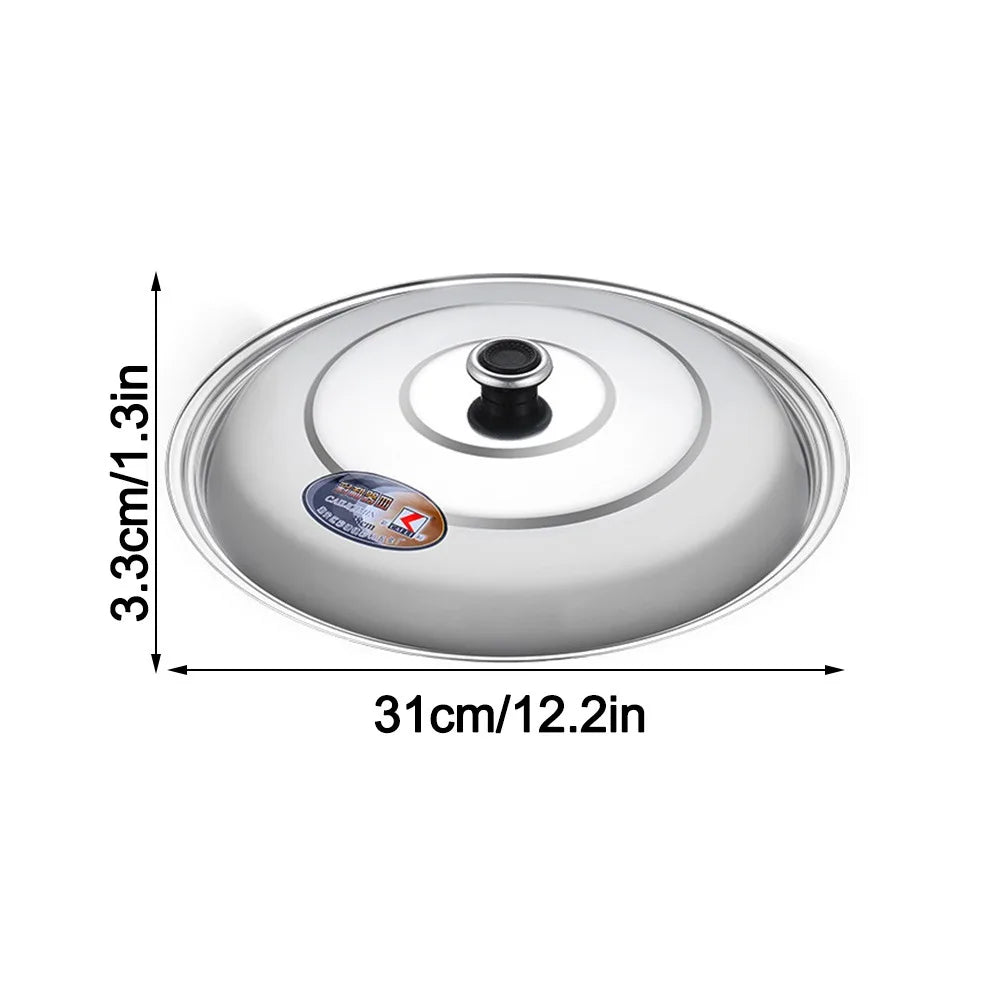 30-42cm Wok Pot Lid Universal Stainless Steel Kitchen Food Lid Thickened Reusable Frying Pan Cover Restaurant Kitchenware Peaceful Pleasures Health and Wellness 32cm
