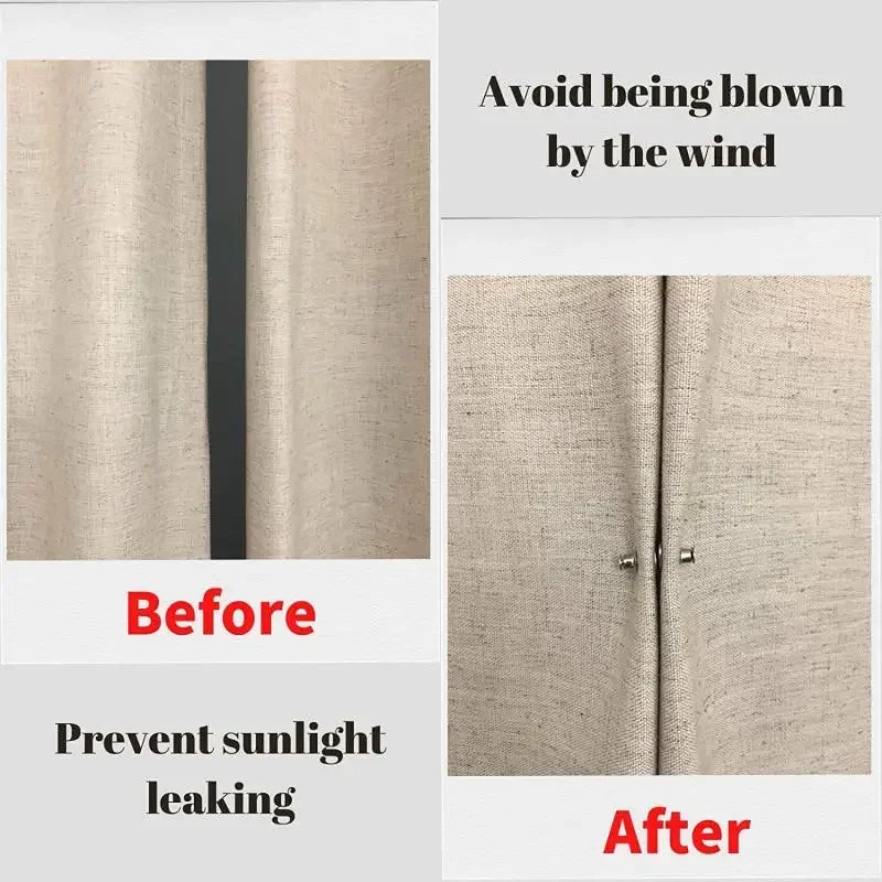 Pairs Support for Curtains Hooks Adjust Clamps Curtain Rod Support and Tube Close Removable Magnetic Magnet Buckle Home Holder Peaceful Pleasures Health and Wellness