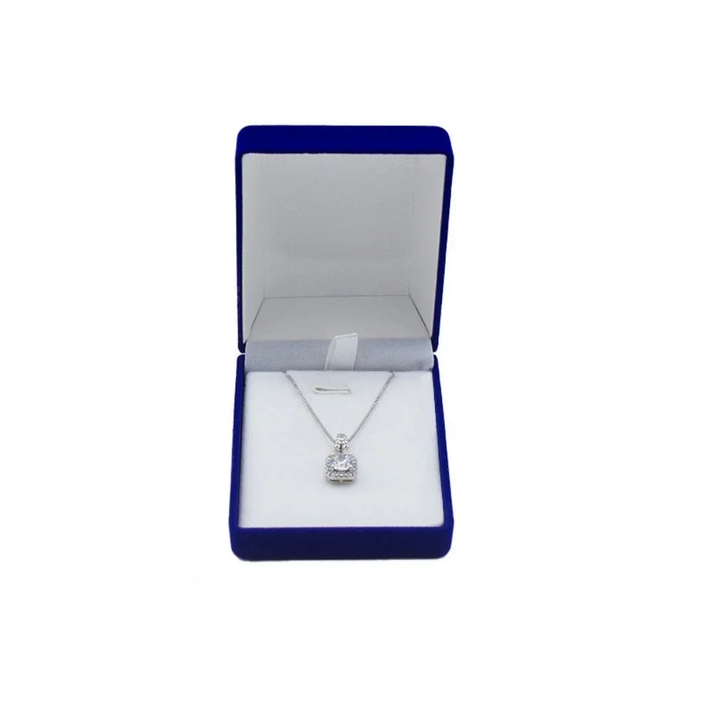 Square Velvet Necklace Box – Pendant Gift & Display Case