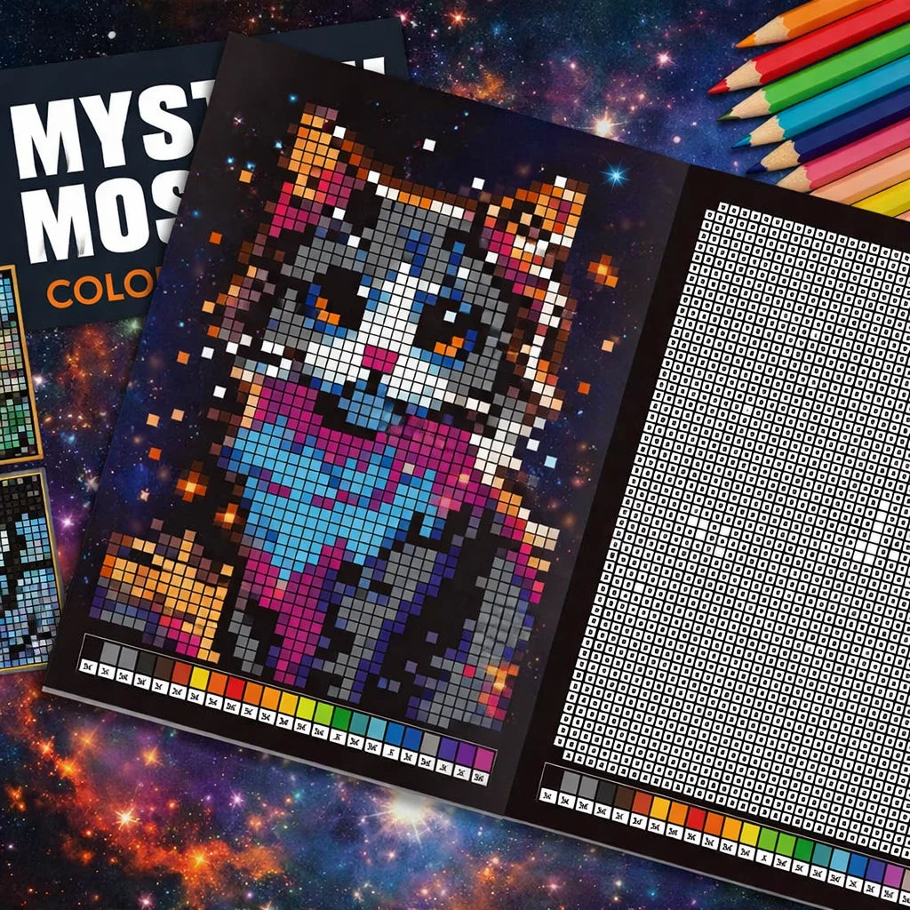 Stress Relief Pixel Art Coloring Book Adults Mystery Mosaic Number 32
