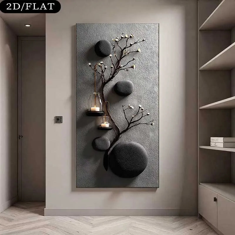 Large Modern Abstract Canvas Wall Art Print | Unframed Poster Canvas Wall Art Print Peaceful Pleasures Health and Wellness