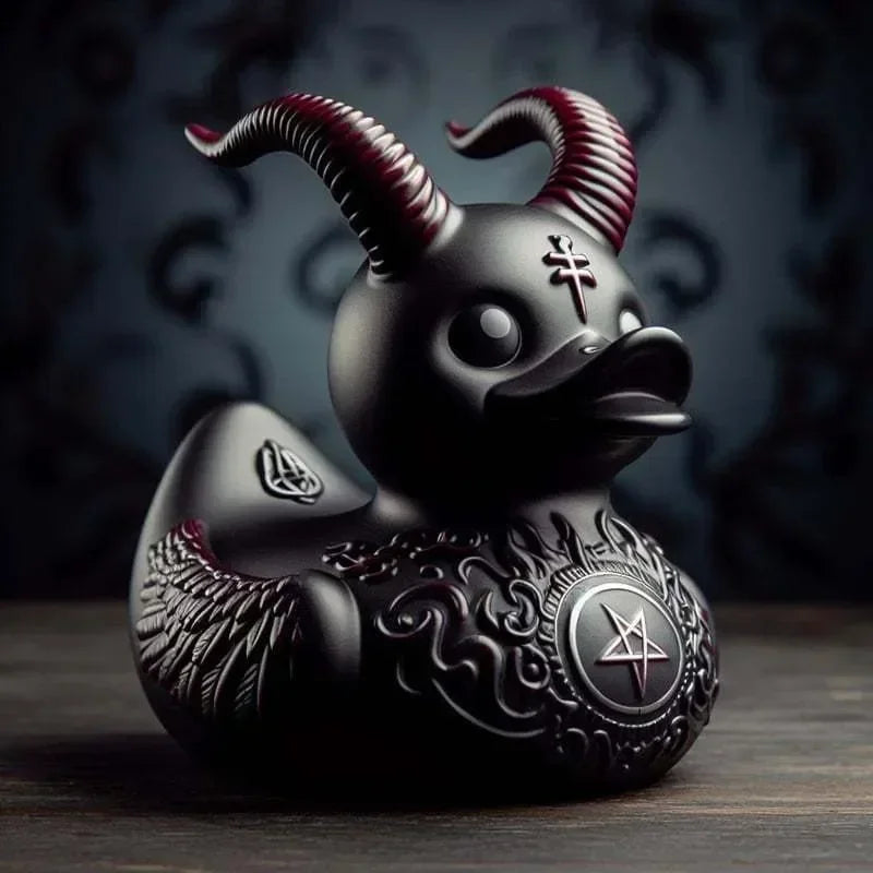 Devil Punk Duck Desktop Ornament Electric Syllable Death Rock Duck Dark Halloween Decoration Doll Peaceful Pleasures Health and Wellness