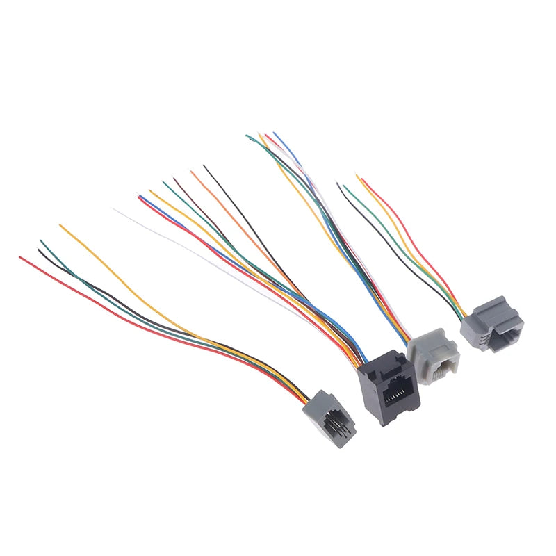 RJ11 RJ12 RJ45 Female Socket Wall Plate 15cm Cable – 5 Pack