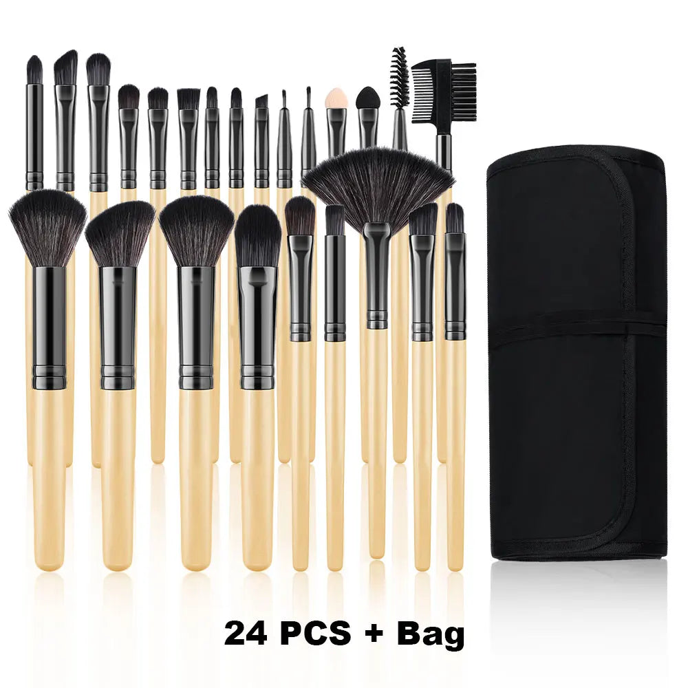 RUNTOIN 24-Piece Professional Makeup Brush Set – Soft & Fluffy