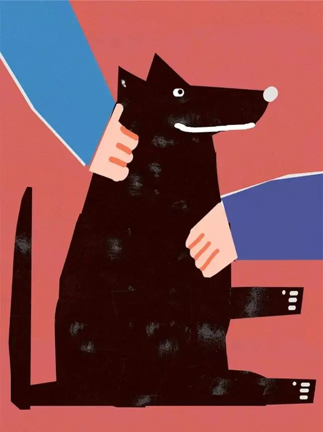 Original Polish Funny Abstract Animal Retro Poster Canvas Printing World Cat Day Dog Storks Wall Art Club Room Home Bar Decor Peaceful Pleasures Health and Wellness 1 40x60cm Unframed