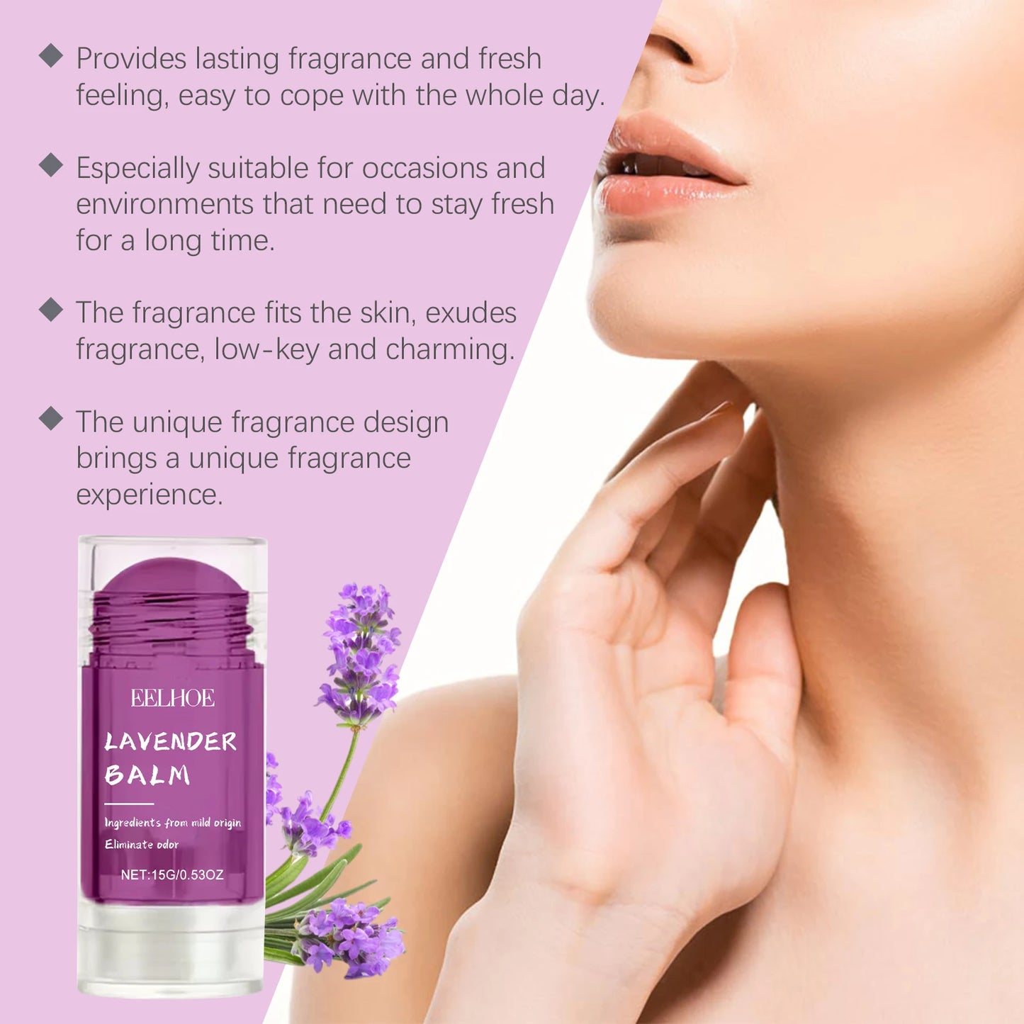 Lavender Solid Perfume Balm 15g | Alcohol-Free Long-Lasting Scent