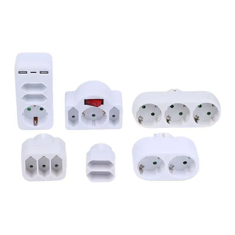 16A Plug Adapter Travel Charging German Standard Power Converter For Portugal Turkey 1 To 3 Plug EU Socket Adapter With Switch Peaceful Pleasures Health and Wellness