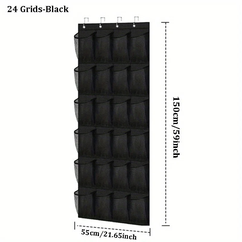 Over the Door Shoe Organizer – 24 Large Mesh Pockets Door Shoe Organizer Peaceful Pleasures Health and Wellness