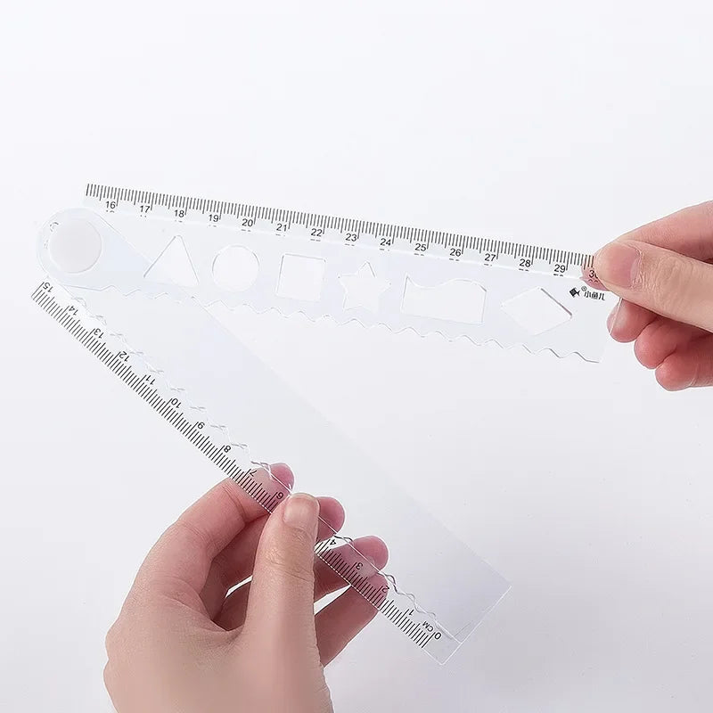30cm Folding Flexible Transparent PVC Ruler | Student Drawing Tool