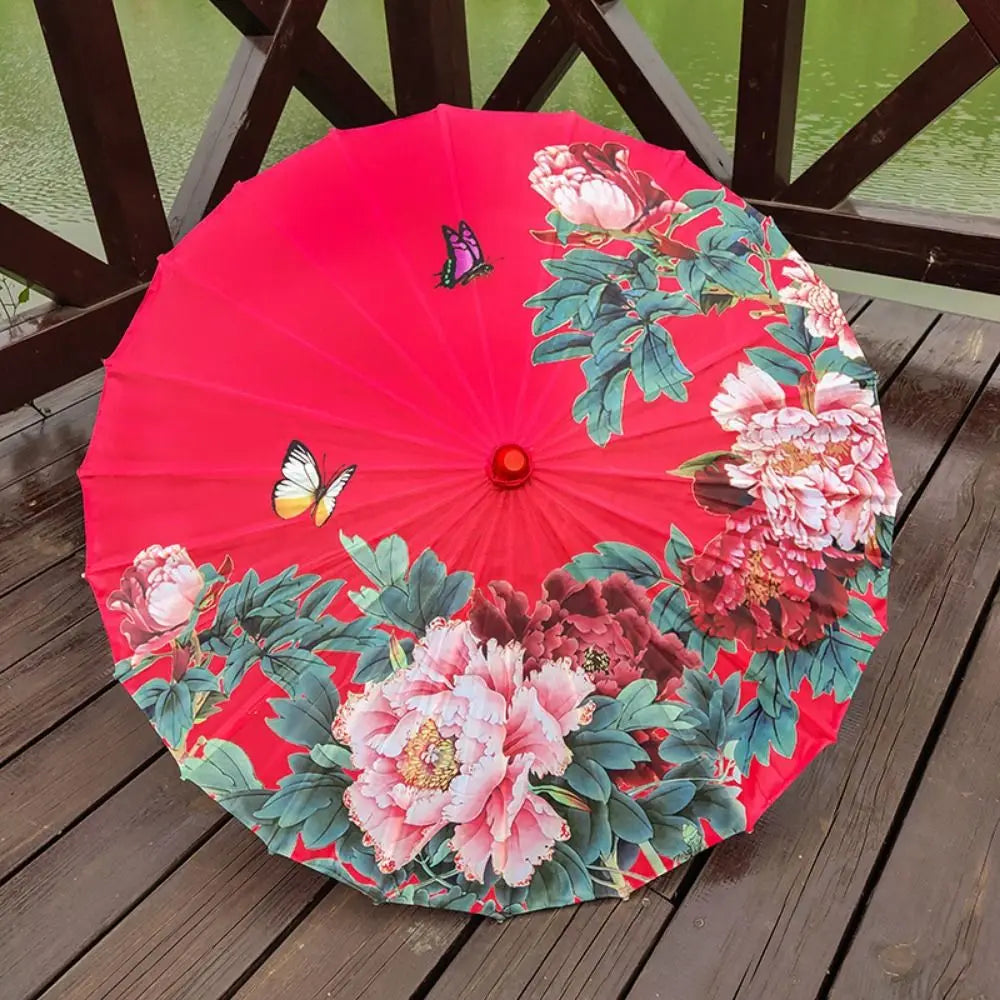 Handmade Chinese Silk Parasol | Decorative Dance Umbrella