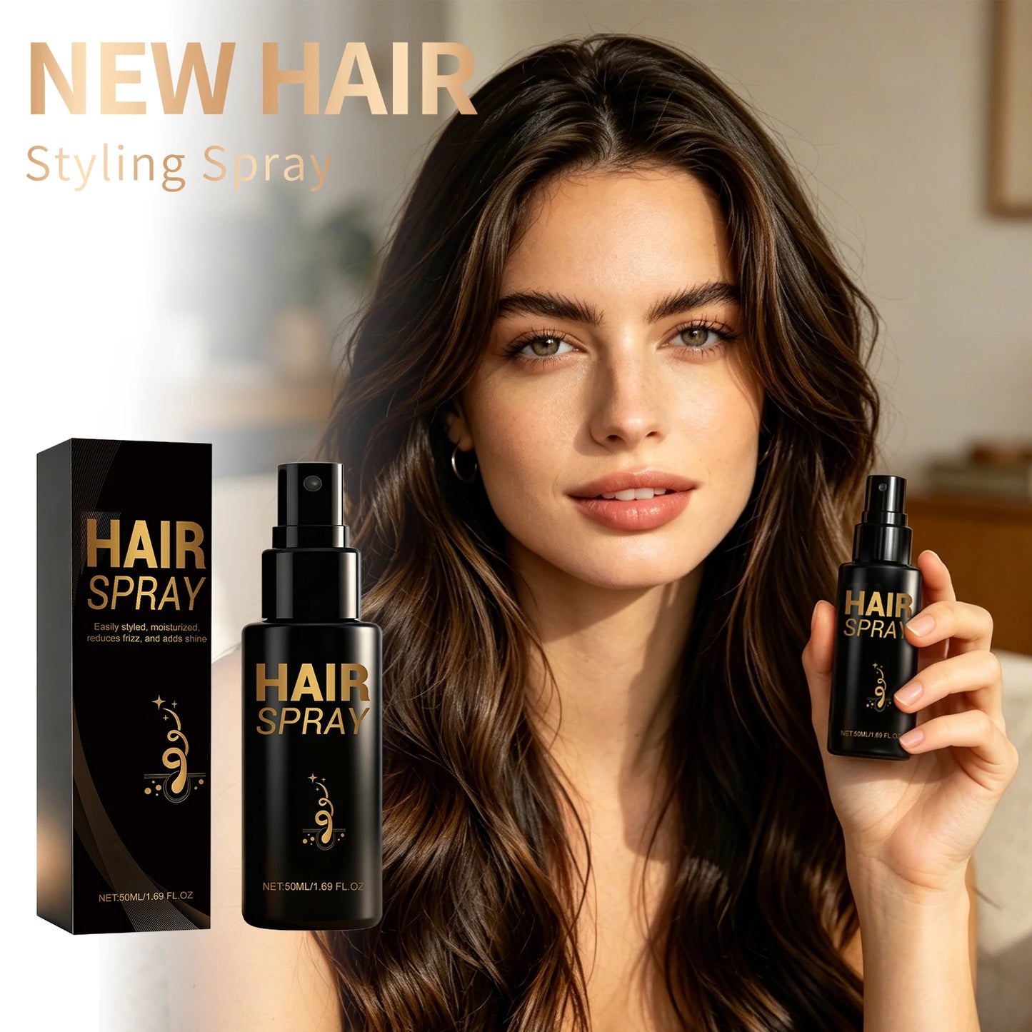 Edge Control Hair Spray – Frizz Smoothing Texturizer, 50ml