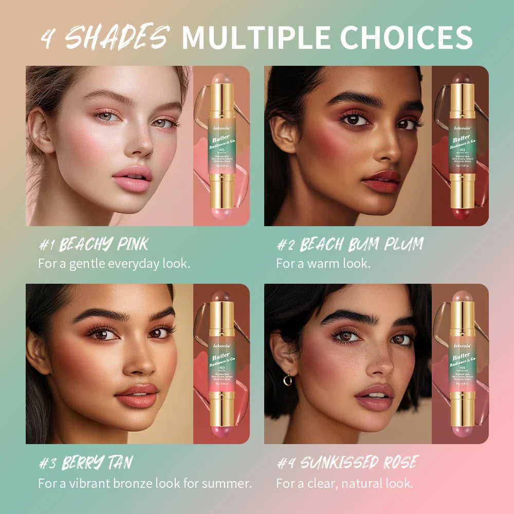 Dual-Ended Blush & Bronzer Stick – 3-in-1 Creamy Matte Makeup