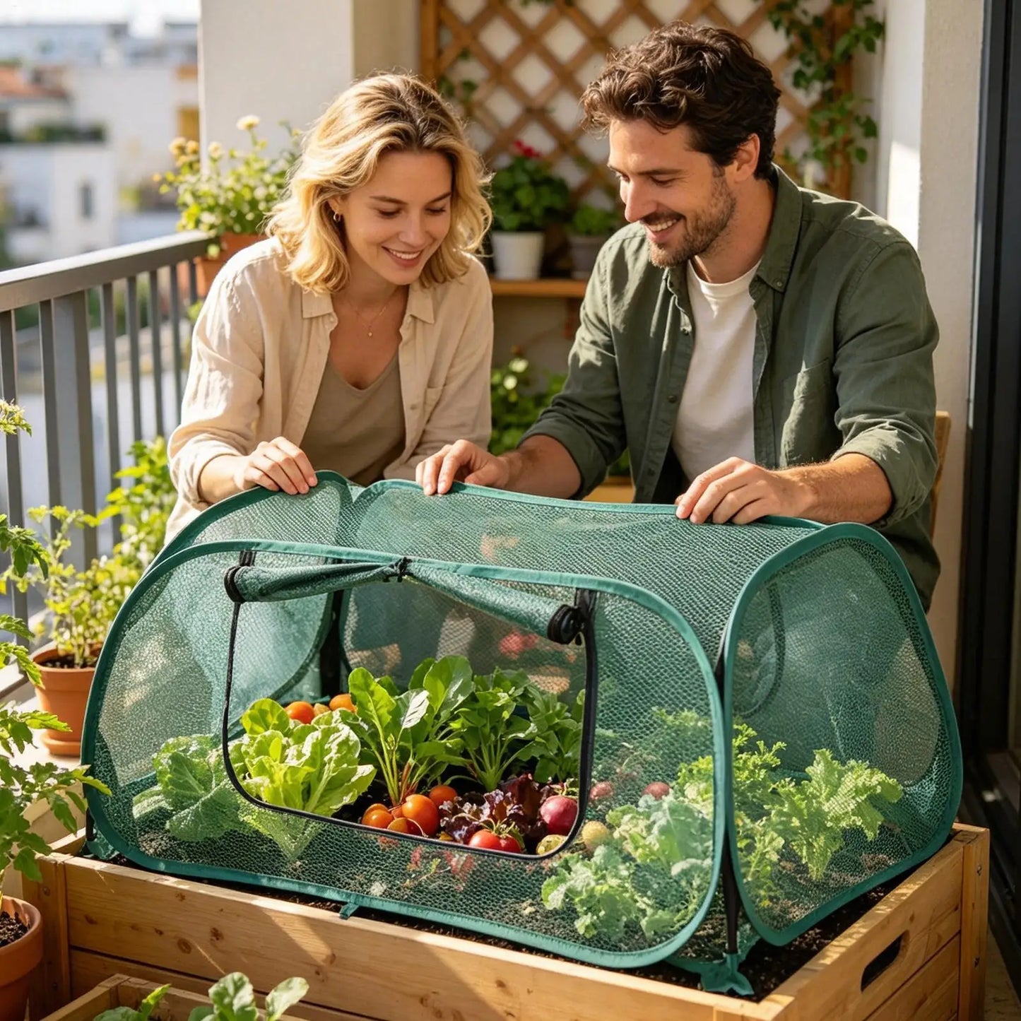 Pop-Up Mesh Plant Cover – Bird Barrier Netting for Garden