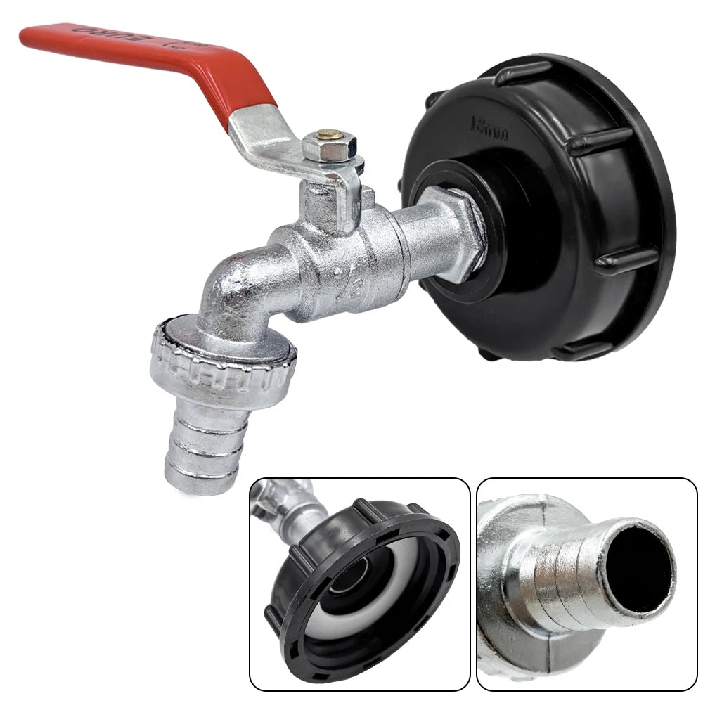 S60x6 Coarse Thread IBC Tank Tap Connecter X 1/2'' 3/4'' Water Coupling Adapter 1000L Garden Home Replacement Valve Fitting Peaceful Pleasures Health and Wellness