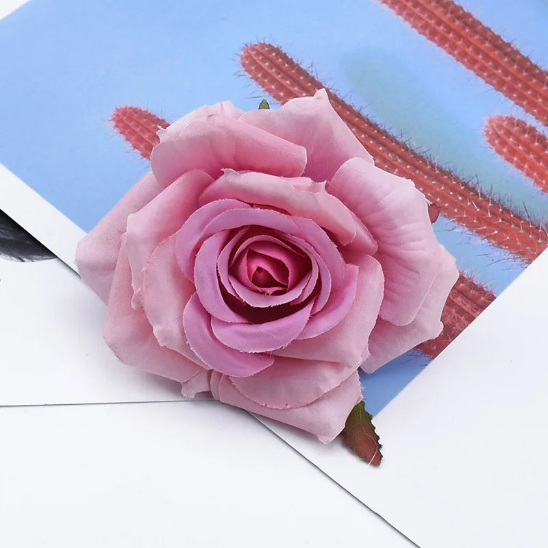 Artificial Silk Rose Flower Heads 5/10 Pcs – Wedding & Decor
