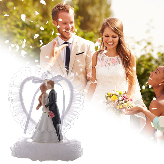 Wedding Cake Toppers Bride and Groom Cake Decoration Romantic Keepsake Gift for Holiday Party Dessert Cake Peaceful Pleasures Health and Wellness
