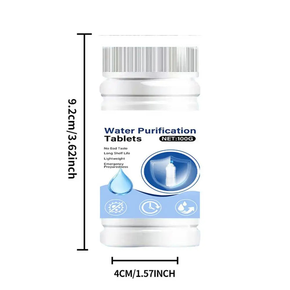 Water Purification Tablets Fast Dissolving Portable Effective Safe Drinking Water Solution For Outdoor Hiking Camping Backpack Peaceful Pleasures Health and Wellness 100g