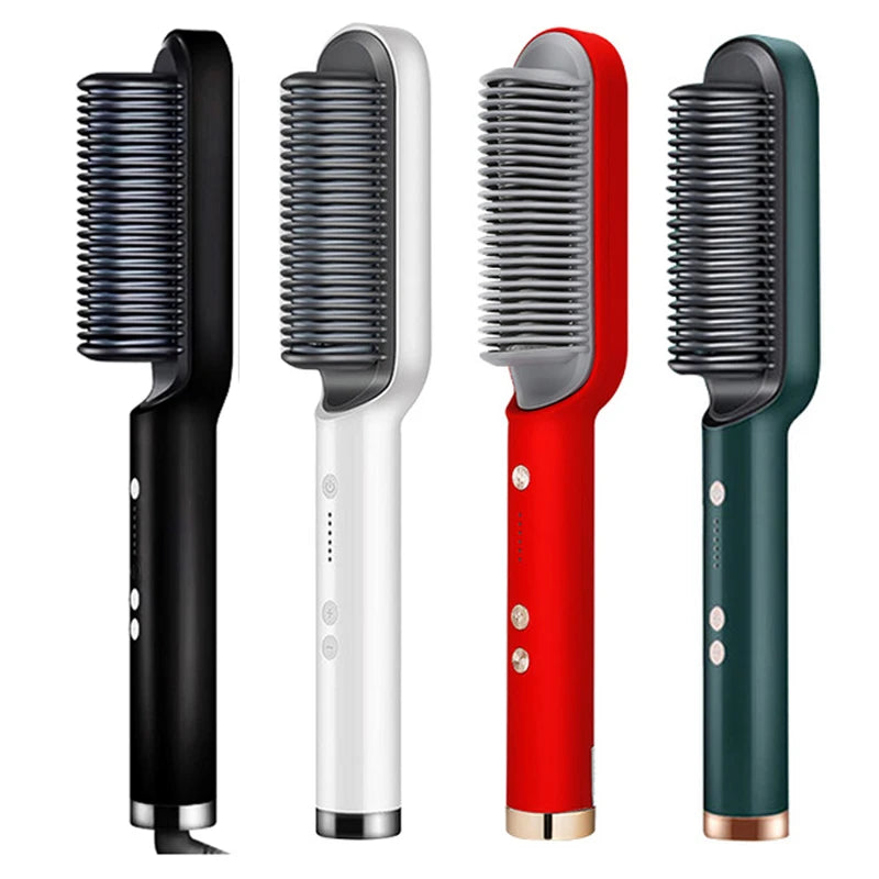 New Hair Straightener Ceramic Hot Comb 2 in 1 Electric Straighten Hair Brush Negative Ion Anti-scalding Styling Tool Peaceful Pleasures Health and Wellness