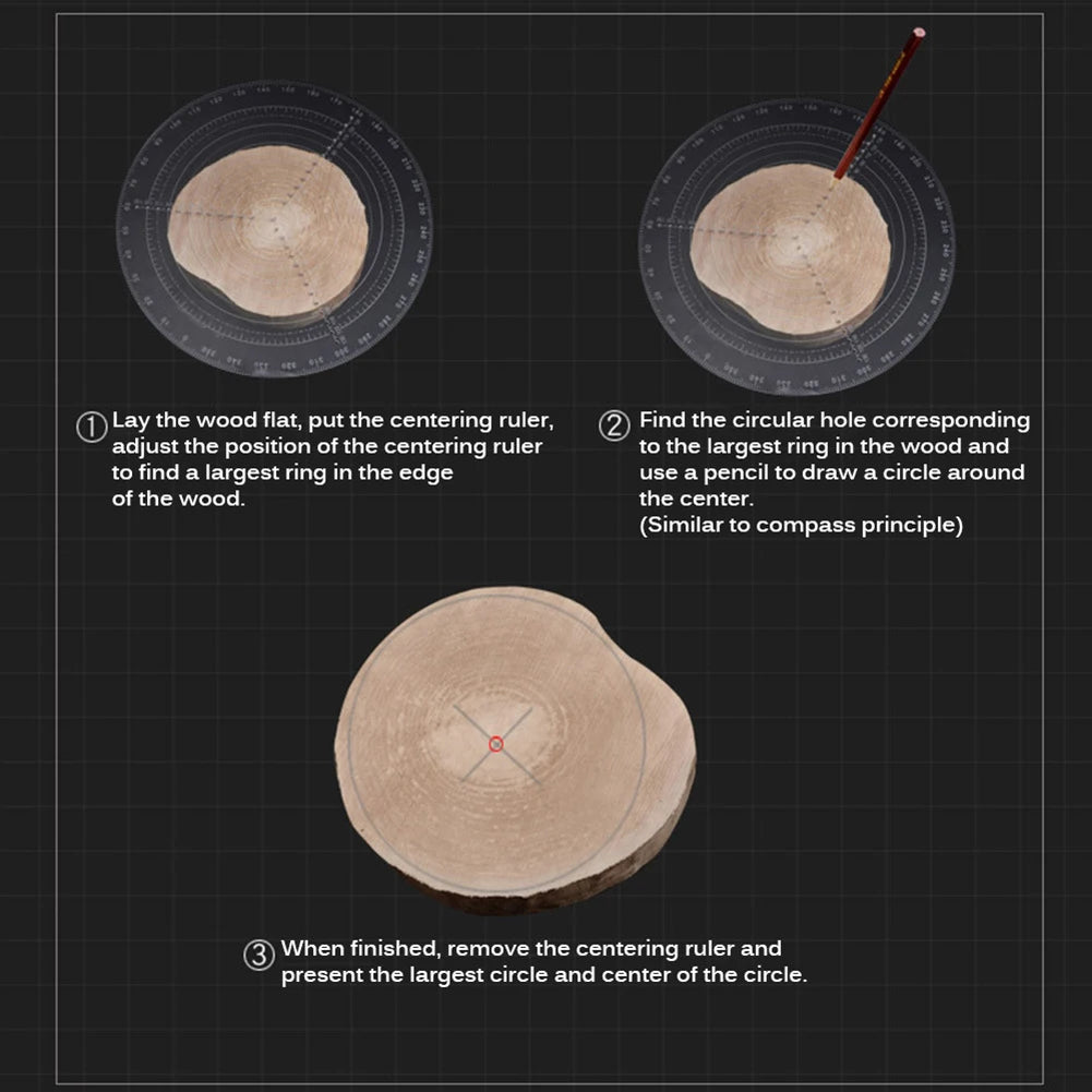 Round Center Finder-Compass Layout Measuring Centering Ruler Precise Scale Drawing Tool For Wood Turning Lathe Work Locating Peaceful Pleasures Health and Wellness