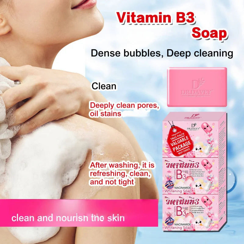 DR.DAVEY Vitamin B3 Handmade Soap 3-Pack – Cleanse & Moisturize