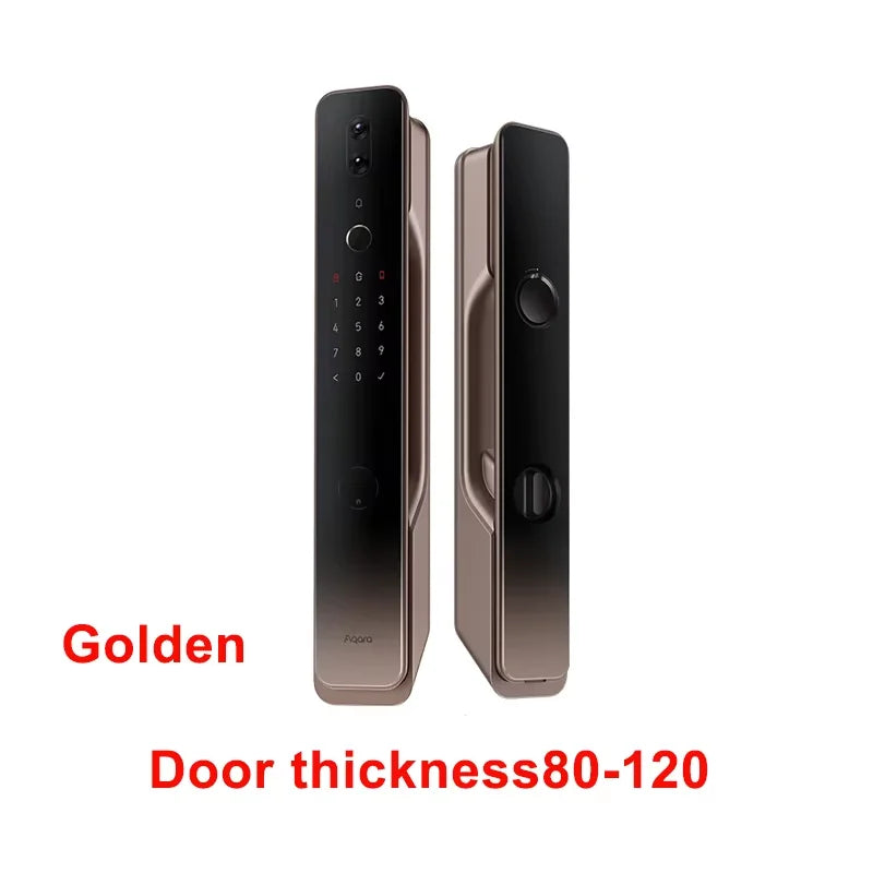 Aqara Smart Door Lock H100 Automatic Cat Eye Zigbee Body Light Sensor NFC Bluetooth Fingerprint Unlock For Homekit Aqara App Peaceful Pleasures Health and Wellness gold 80-120mm China Mainland