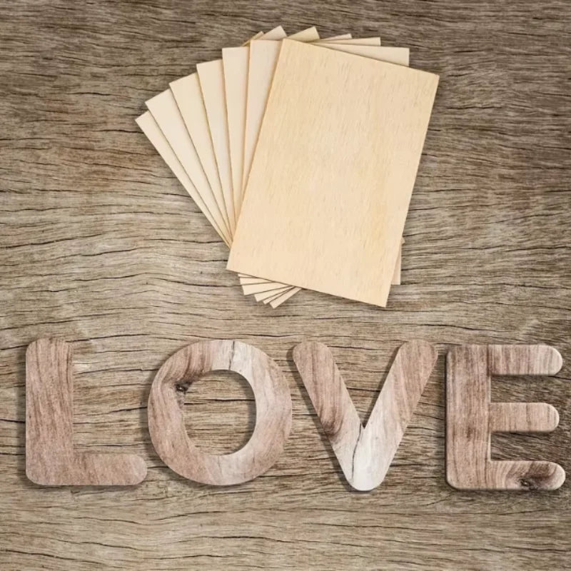 15Pcs 6X4in/15X10cm Rectangle Unfinished Wood Sheets for Crafts House Aircraft Ship Boat Arts, School Projects, DIY Wooden Peaceful Pleasures Health and Wellness