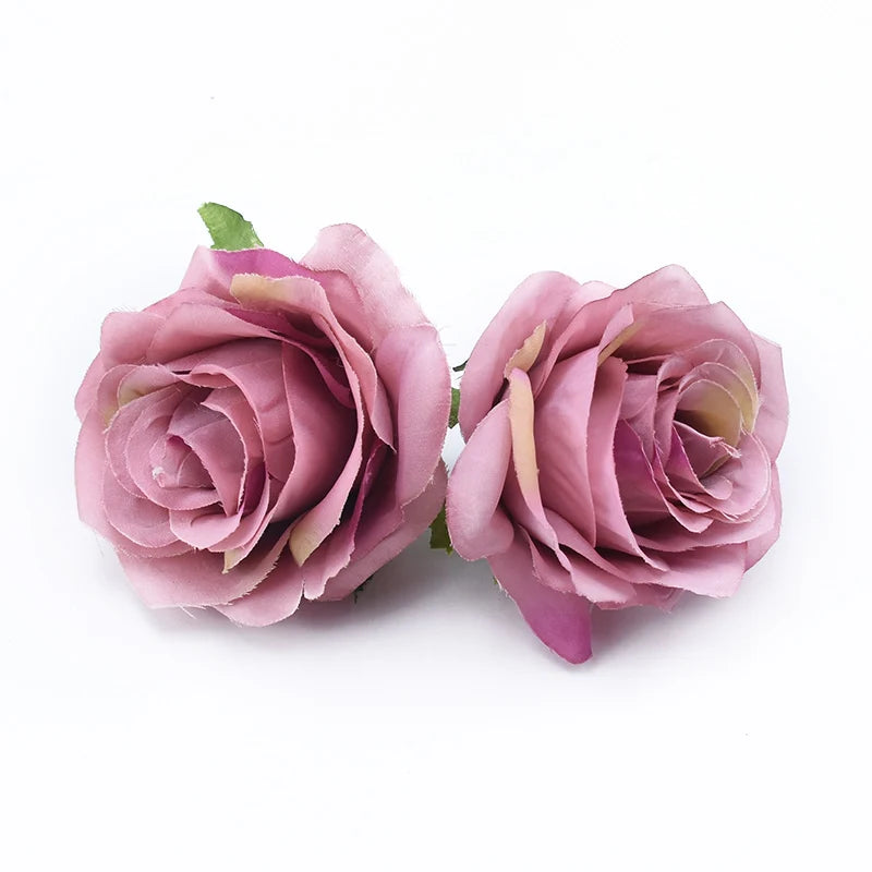 Silk Rose Artificial Flower Heads 5/10 Pcs | Wedding & Party Decor