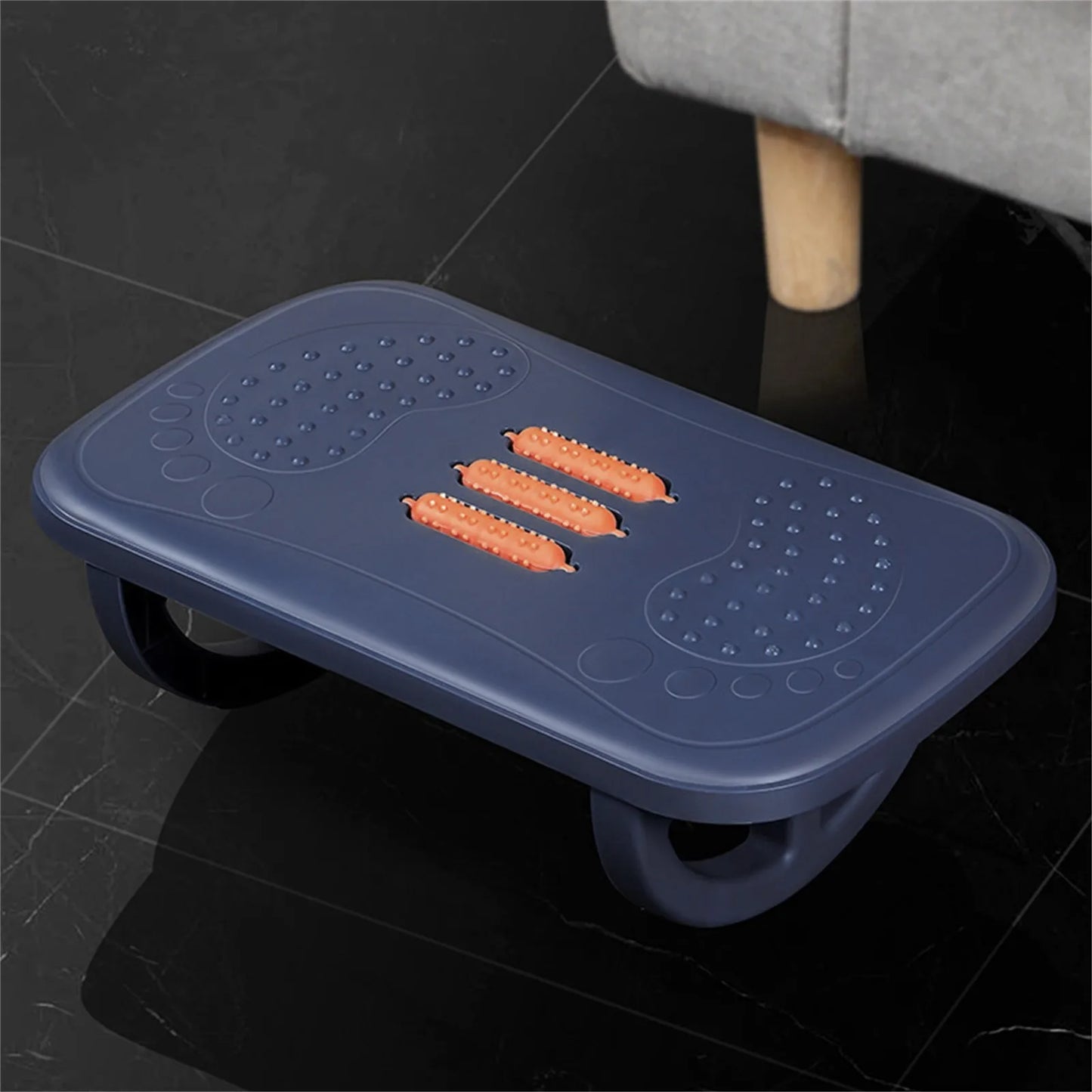 Rocking Footrest for under Desk Ergonomic Desk Leg Rest Rocker Balance Board Comfortable Foot Stool for Desk Home Office Peaceful Pleasures Health and Wellness Blue