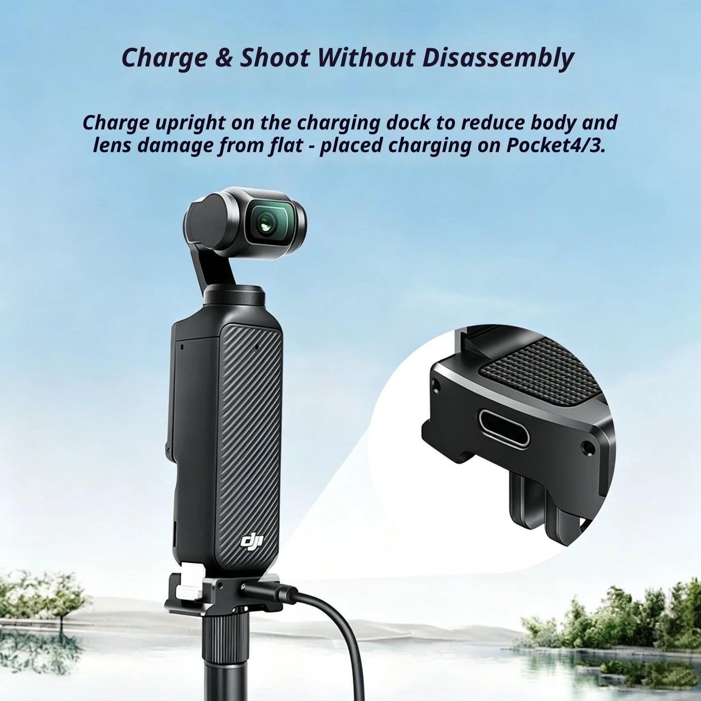 Aluminum Charging Base for DJI Osmo Pocket 3/4 | Type-C Dock