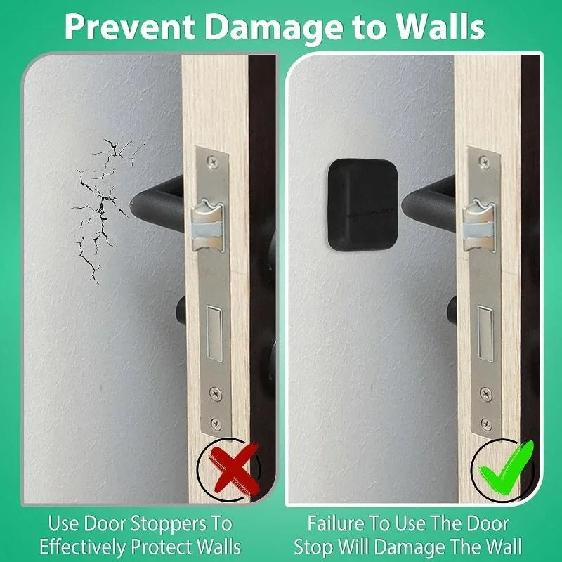 Silicone Door Handle Wall Bumper – No-Drill Self-Adhesive
