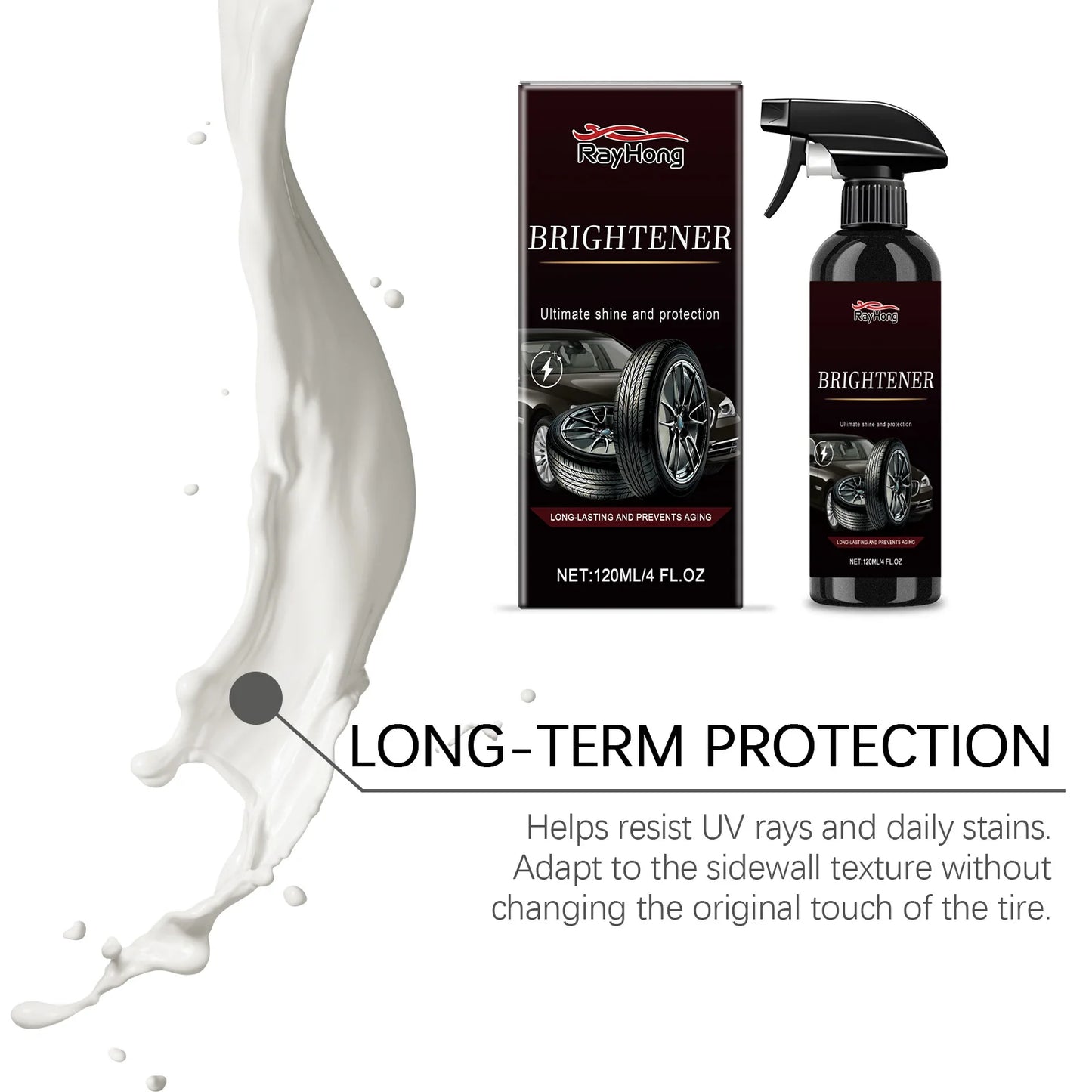 Rayhong Car Tire Gloss Spray | Waterproof Anti-Fouling Protection