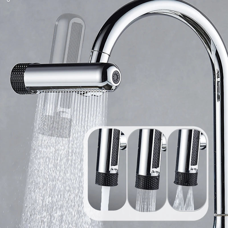 720° Rotating Kitchen Faucet 6 Modes Waterfall Spout Splash-Proof Universal Aerator Multi-Function Faucet Nozzle Extender Peaceful Pleasures Health and Wellness