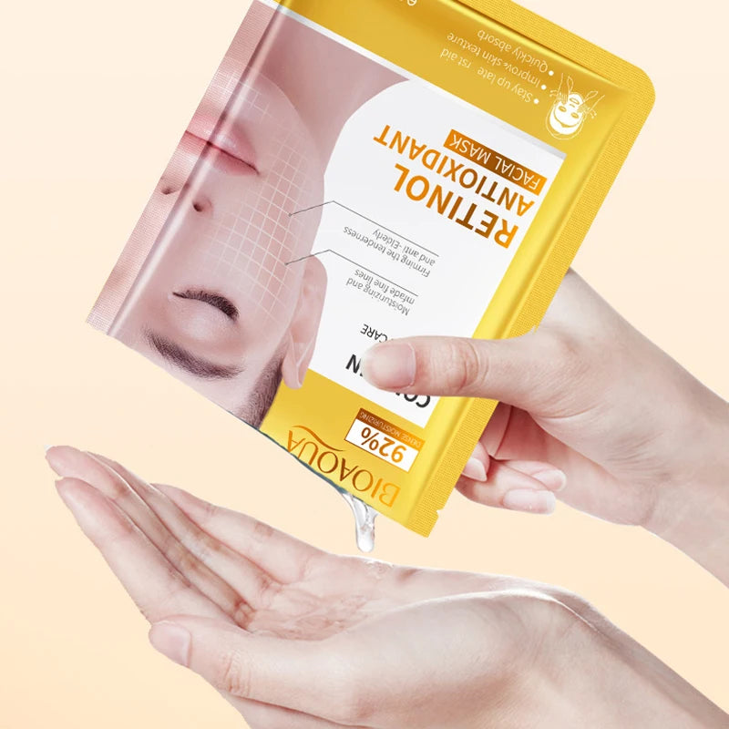 BIOAQUA 15pc Retinol Collagen Face Masks – Firming & Hydrating