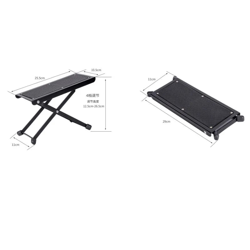 Foldable Non-slip Rubber Guitar Footstool Stand Foot Rest 6 Position