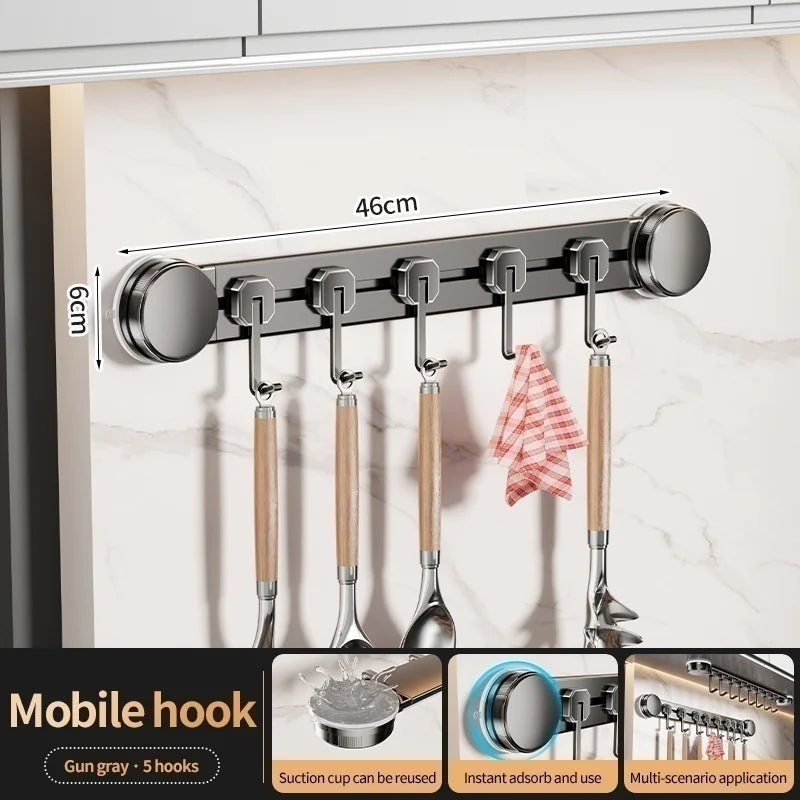 Suction Cup Wall Hooks – Aluminum Alloy Set of 6, No-Drill
