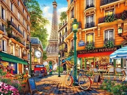 Diamond Painting Street Landscape Kit | Mosaic Art for Adults & Kids